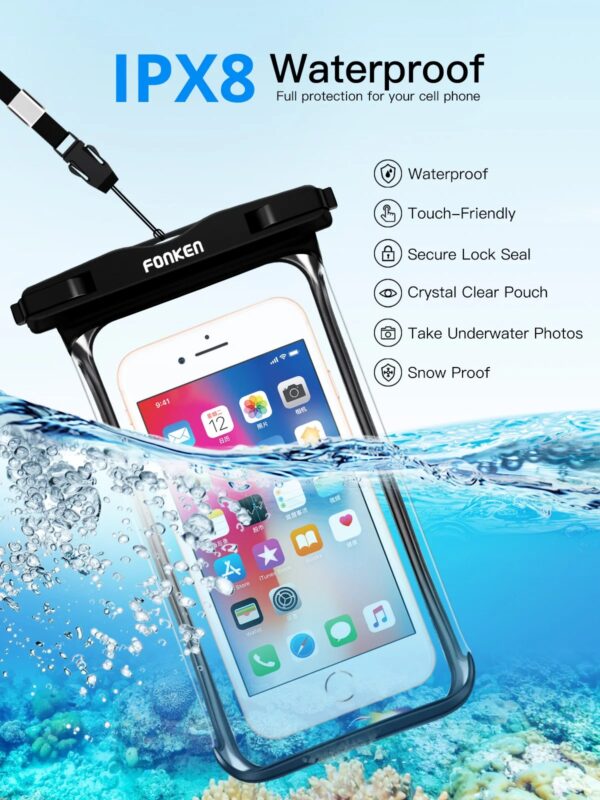 FONKEN Full View Waterproof Case for Phone Underwater Snow Rainforest Transparent Dry Bag Swimming Pouch Big Mobile Phone Covers - Image 6