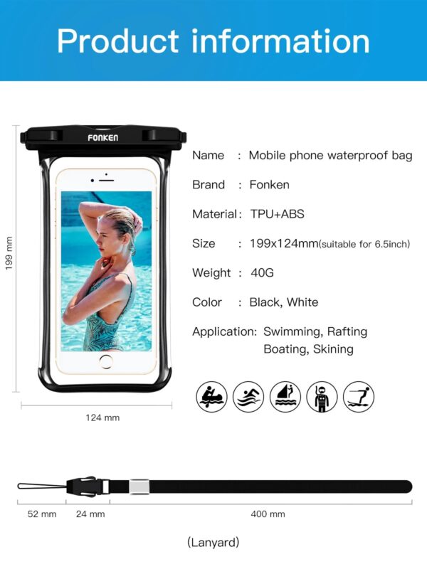 FONKEN Full View Waterproof Case for Phone Underwater Snow Rainforest Transparent Dry Bag Swimming Pouch Big Mobile Phone Covers - Image 8