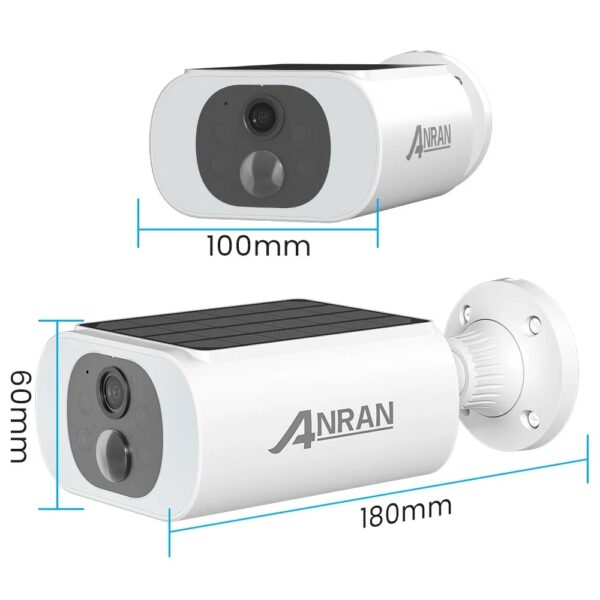 ANRAN Outdoor Solar Security Camera with Battery 3MP 2.4G WIFI Camera Battery Cloud Storage Color Night Vision Can't Add NVR - Image 7