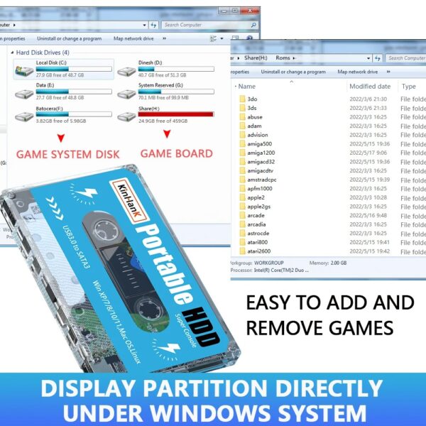 KINHANK Super Console 500G Gaming HDD 100000 Video Games 70 Emulators For DC/MAME/SS/NAOMI/PS2/PS1 Plug and Play Batocera OS - Image 8