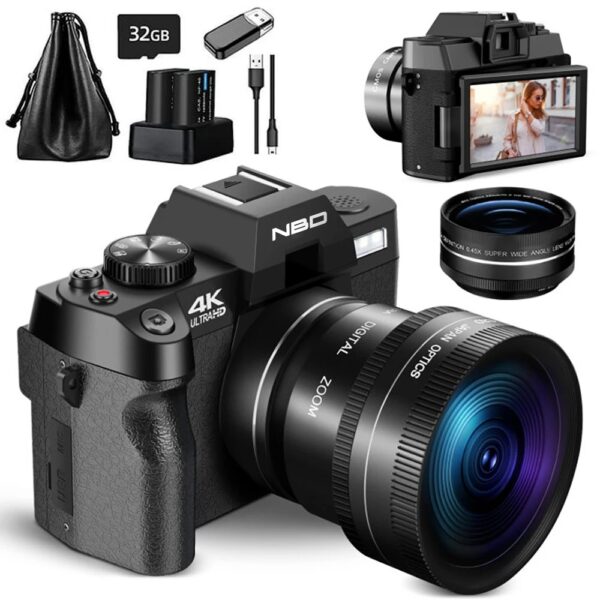 NBD Compact Digital Photography Camera 4K WIFI WebCam Vintage Vlog Video Recorder YouTube 48MP Camcorder 16X Digital Zoom Camera