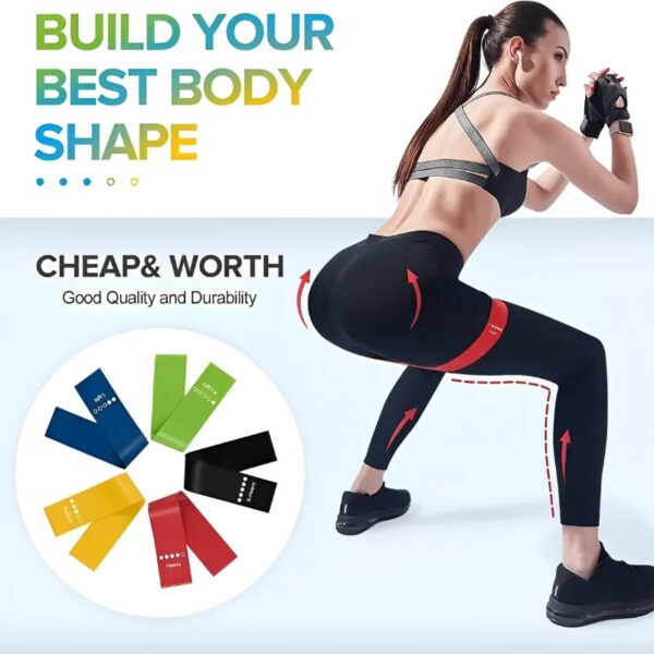 5Pcs Elastic Resistance Bands Fitness Set Rubber Loop Strength Training Workout Expander Yoga Gym Equipment Elastic Portable Pilates - Image 2