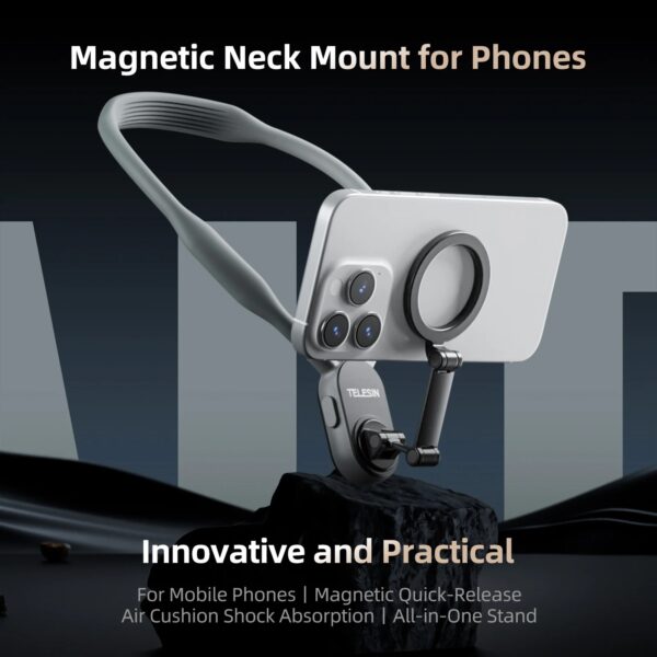 TELESIN Magnetic Neck Silicone Mount Quick Release Hold for IPhone Samsung Huawei Xiaomi Phone Accessories - Image 6