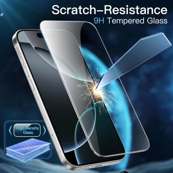 Tempered Glass Screen Protector for iPhone 16 Pro Anti-Scratch HD Clarity - Image 3