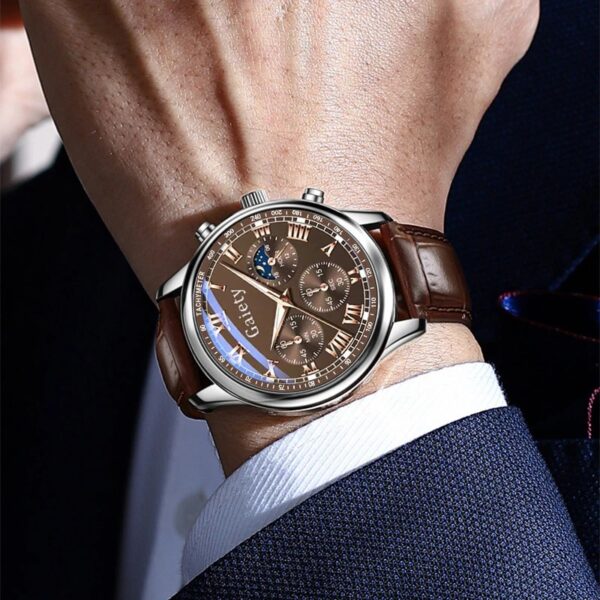 GAIETY High Quality Men's Luxury Belt Fashion Quartz Watch Men Round Business Student Sport Waterproof Glow Clock - Image 2