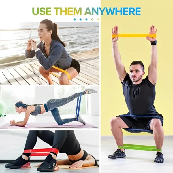 5Pcs Elastic Resistance Bands Fitness Set Rubber Loop Strength Training Workout Expander Yoga Gym Equipment Elastic Portable Pilates - Image 4