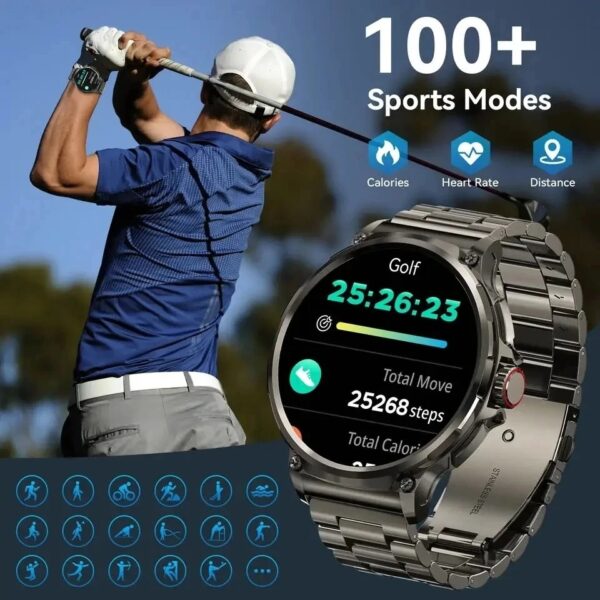 New 1.85-inch Ultra HD Smart Watch GPS Track Bluetooth Call 710 Mah Large Battery Sports Fitness smartwatch - Image 3