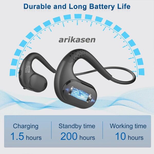 Wireless Bluetooth Headset with Detachable Mic Mute Button Open Ear Trucker Headphones - Image 3