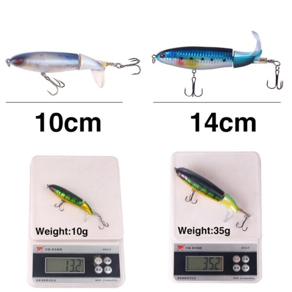 10cm/14cm Topwater Fishing Lure Whopper Popper Artificial Bait Hard Plopper Soft Rotating Tail Fishing Tackle Fishing Bait - Image 2