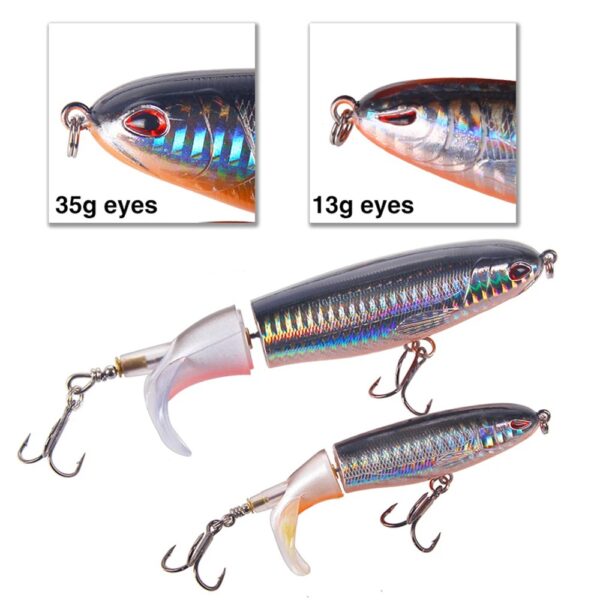 10cm/14cm Topwater Fishing Lure Whopper Popper Artificial Bait Hard Plopper Soft Rotating Tail Fishing Tackle Fishing Bait - Image 3