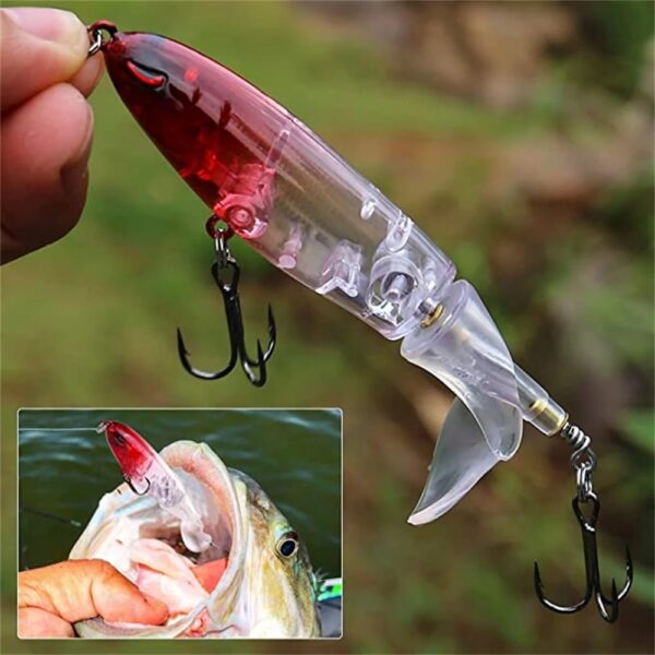 10cm/14cm Topwater Fishing Lure Whopper Popper Artificial Bait Hard Plopper Soft Rotating Tail Fishing Tackle Fishing Bait - Image 6