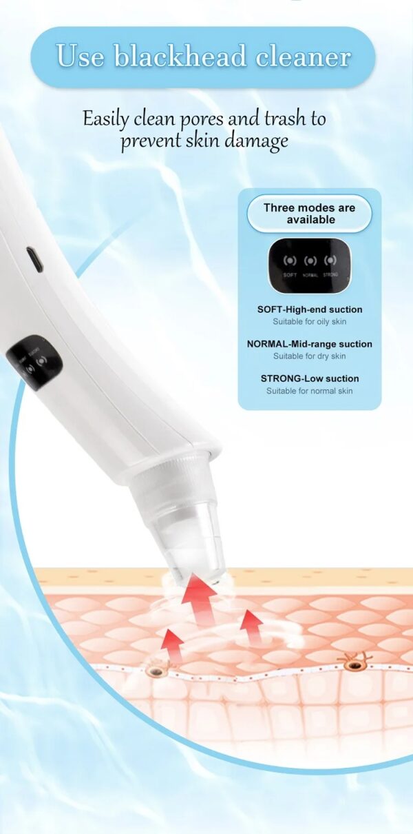 3 Suction Mode Face Cleansing Beauty Machine Dead Skin Remover Face Vacuum Blackhead Removal Skin - Image 7