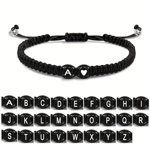 26 Letters Initial Heart Bracelets Handmade Adjustable A-Z Name Braided Bracelets For Women Men Friendship jewellery Gifts