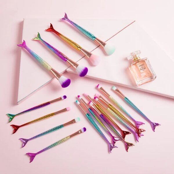 4 Set Makeup Brushes Set Cosmetic Powder Eye Shadow Foundation Blush Brush Soft Beauty Make Up Tool Maquiagem 6 Color Gradient - Image 2
