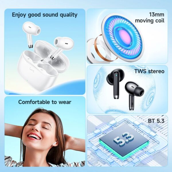 HOCO EQ2 Choice TWS Wireless Bluetooth Headphones 5.3 Headphone Mini Earphone with Mic Charging Box For Xiaomi All Smartphone - Image 3