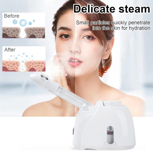 Facial Steamer Hydrating and Moisturizing Adjustable Nozzle for Unclogs Pores Deep Hydration & Cleansing Face Skin Care at Home - Image 2