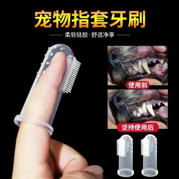 Pet Toothbrush Food Grade Silicone Finger Toothbrush Bad Breath Care Tools Dog Cat Cleaning Brush cepillo de dientes para perro - Image 3