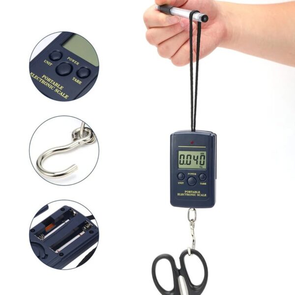 40kg/10g Mini Digital Scale for Fishing Luggage Travel Weighting Steelyard Hanging Electronic Hook Scale, Kitchen Weight Tool - Image 2