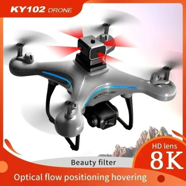 2025 New Toy KY102 Drone Professional 8K HD Dual Camera Aerial 360 Obstacle Avoidance Optical Flow Four-Axis RC Aerocraft Drone - Image 2