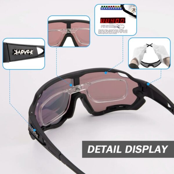 Kapvoe Sport Eyewear Mountain Bike Sport Cycling Glasses Outdoor Cycling Goggles Men Cycling Sunglasses MTB Sunglasses - Image 3