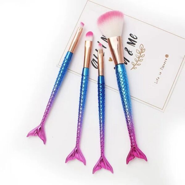 4 Set Makeup Brushes Set Cosmetic Powder Eye Shadow Foundation Blush Brush Soft Beauty Make Up Tool Maquiagem 6 Color Gradient - Image 3
