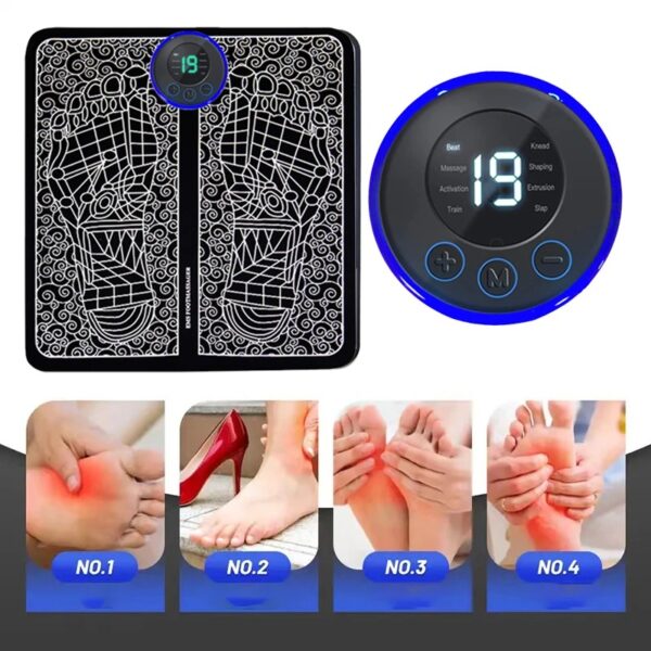 Foot Massager Foldable Portable Electric Massage Pad with Multiple Gear Adjustment for Body Relaxation Device Rechargeable - Image 3