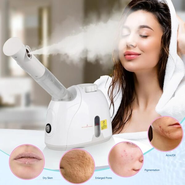 Facial Steamer Hydrating and Moisturizing Adjustable Nozzle for Unclogs Pores Deep Hydration & Cleansing Face Skin Care at Home - Image 3