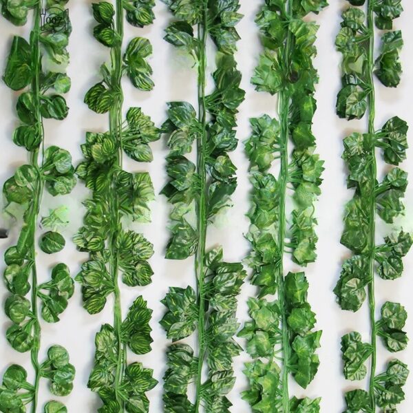 2.2M Green Lvy LeafArtificial Plant Garland SilkWall Hanging VineWedding Party DlY FakeWreath Leaves HomeGarden Decoration - Image 3