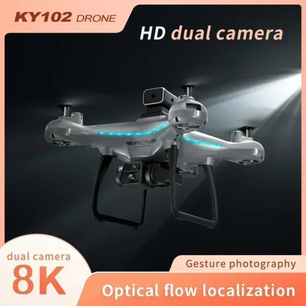 2025 New Toy KY102 Drone Professional 8K HD Dual Camera Aerial 360 Obstacle Avoidance Optical Flow Four-Axis RC Aerocraft Drone - Image 3