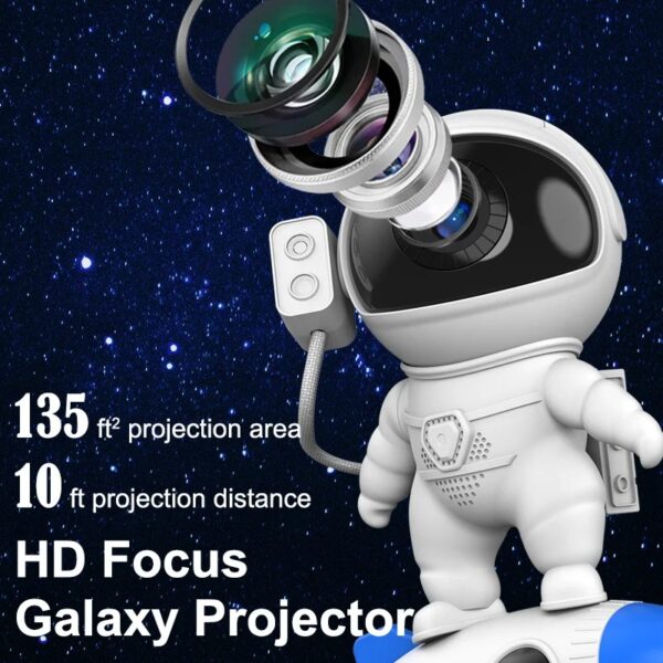 Rocket Astronaut Galaxy Projector Night Light Lamp And 13 Film Pieces Sky Projector 360° Rotate Planetarium For Kids Bedroom - Image 4