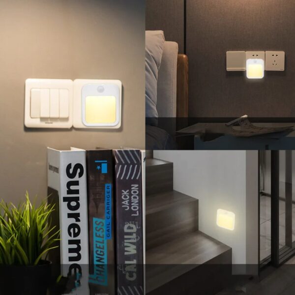 Motion Sensor LED Night Lights EU/US Plug Dimmable Cabinet Light For Baby Bedside Bedroom Corridor Wireless Night Lamp Lighting - Image 4