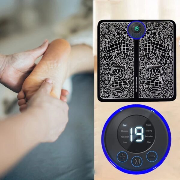 Foot Massager Foldable Portable Electric Massage Pad with Multiple Gear Adjustment for Body Relaxation Device Rechargeable - Image 5