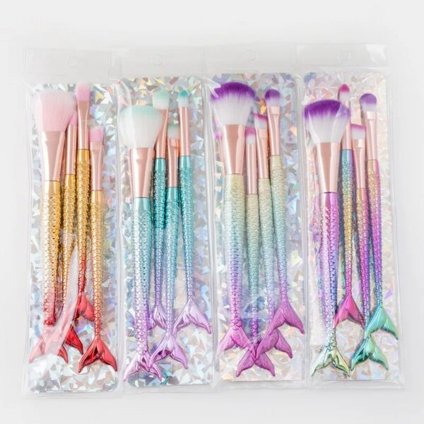 4 Set Makeup Brushes Set Cosmetic Powder Eye Shadow Foundation Blush Brush Soft Beauty Make Up Tool Maquiagem 6 Color Gradient - Image 5