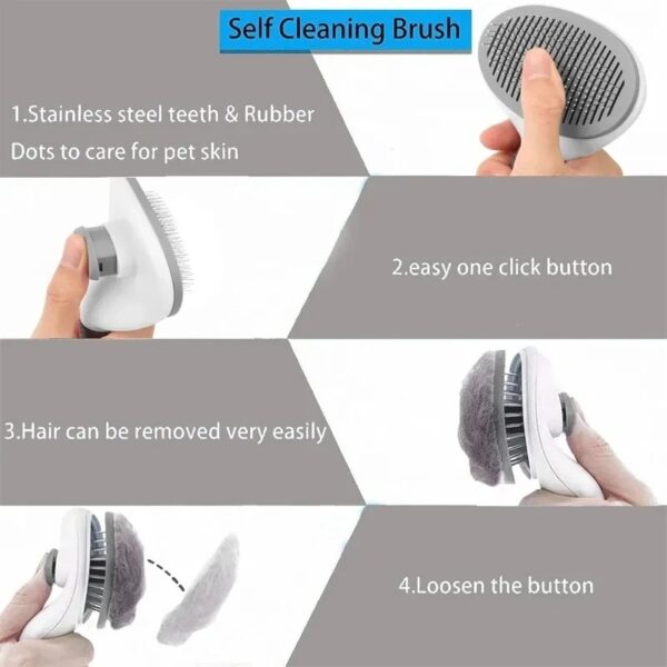 Self-cleaning Pet Hair Remove Comb Cat Slicker Brush Pet Hair Removal Comb For Cats Grooming Brushes Dog Combs Cat Accessories - Image 6