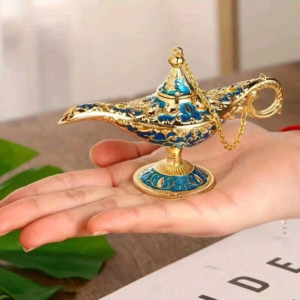 1pc Aladdin Lamp Decorative halloween Ornament Large European Retro Home Decoration Metal Decoration Crafts Holiday Gift