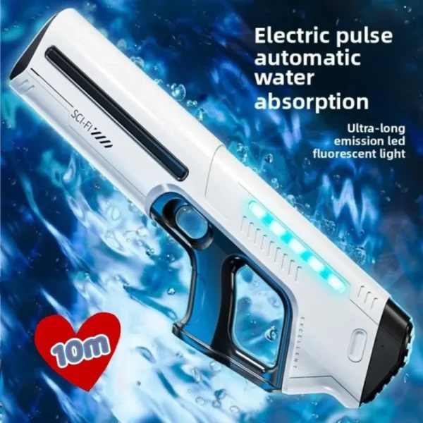 Children Fully Automatic Water Gun Storage Gun Large Capacity Electric Water Absorbing Toy Gun Summer Outdoor Water Toy