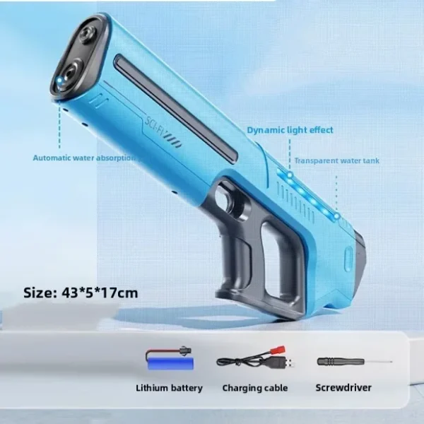 Children Fully Automatic Water Gun Storage Gun Large Capacity Electric Water Absorbing Toy Gun Summer Outdoor Water Toy