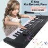 1 37 Keys Electronic Piano Keyboards with Microphone Rechargeable Education Toys Musical Instrument