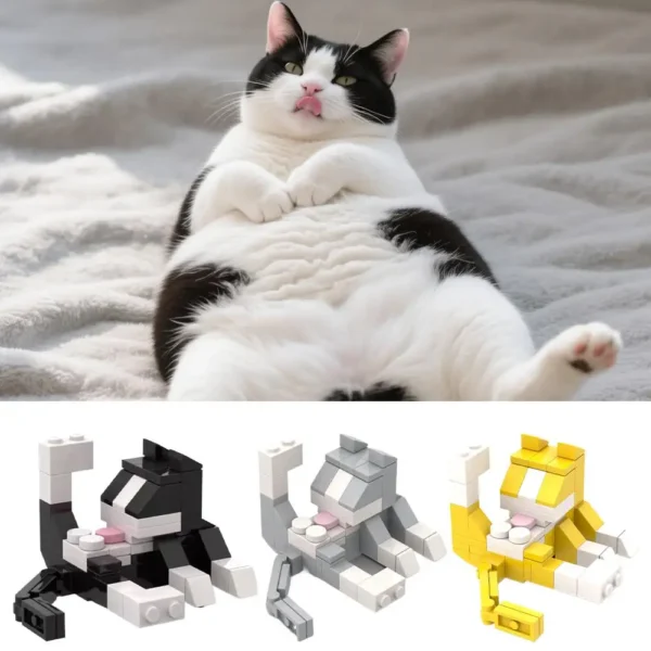 Funny Licking Butt Cat Building Block Set Compatible with Lego Creative Gift Toy