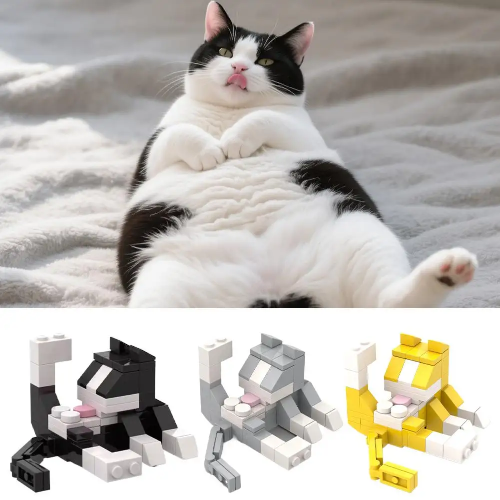Funny Licking Butt Cat Building Block Set Compatible with Lego Creative Gift Toy