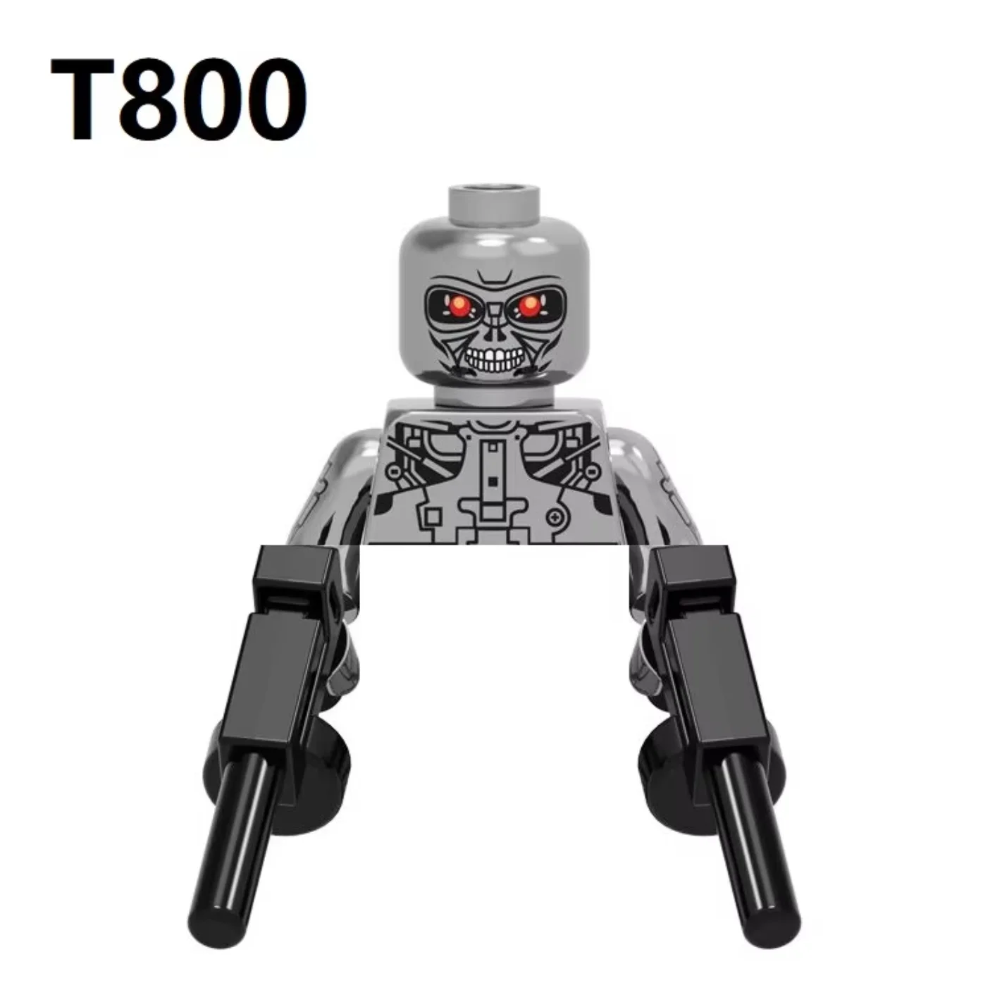 Chrome Skull Terminator T800 Robot Building Blocks Mini Action Figure Toy