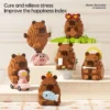 Cute Capybara Block Figure Desktop Decor Model with Orange Accessory Meme Collectible Gift