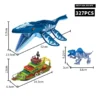 Jurassic World Mosasaurus Attack Ship Building Blocks Dinosaur Toy Escape Canglong Bricks Gift for Kids
