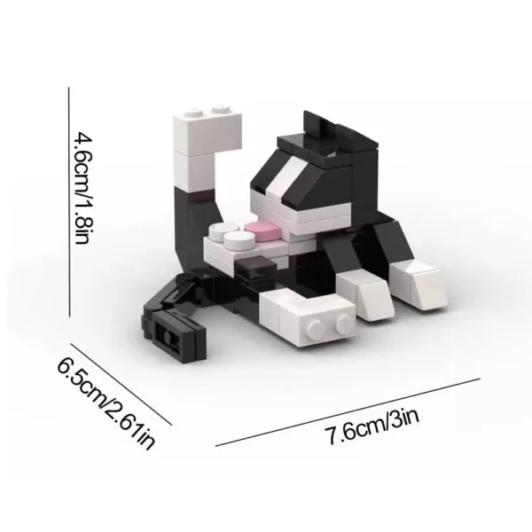 Funny Licking Butt Cat Building Block Set Compatible with Lego Creative Gift Toy