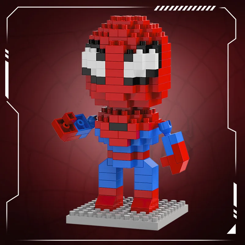 Superhero Spiderman Cartoon Character Building Blocks Toy Set for Kids Creative Gift Collection