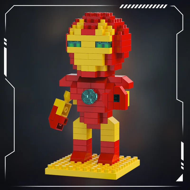 Superhero Iron Man Cartoon Character Building Blocks Toy Set for Kids Creative Gift Collection