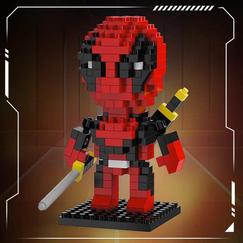 Superhero Deadpool Cartoon Character Building Blocks Toy Set for Kids Creative Gift Collection
