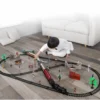 1 Kids Electric Steam Train Toy Set with Railway Track & Parking Lot High Speed Rail Model