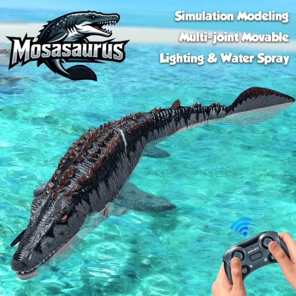 Remote control simulation of Canglong model water splashing and swaying in the water , outdoor toys in the swimming pool