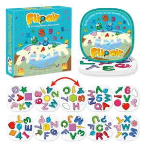 1 Flipair Number and Shape Matching Card Game Fun Visual Perception Game for Family School Parties and Travel